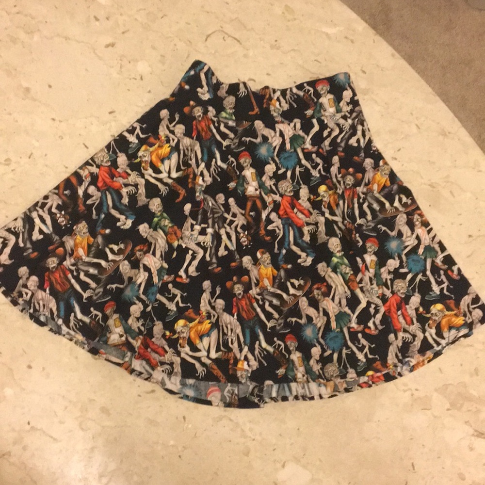 ModCloth Zombie Pattern Skater Skirt